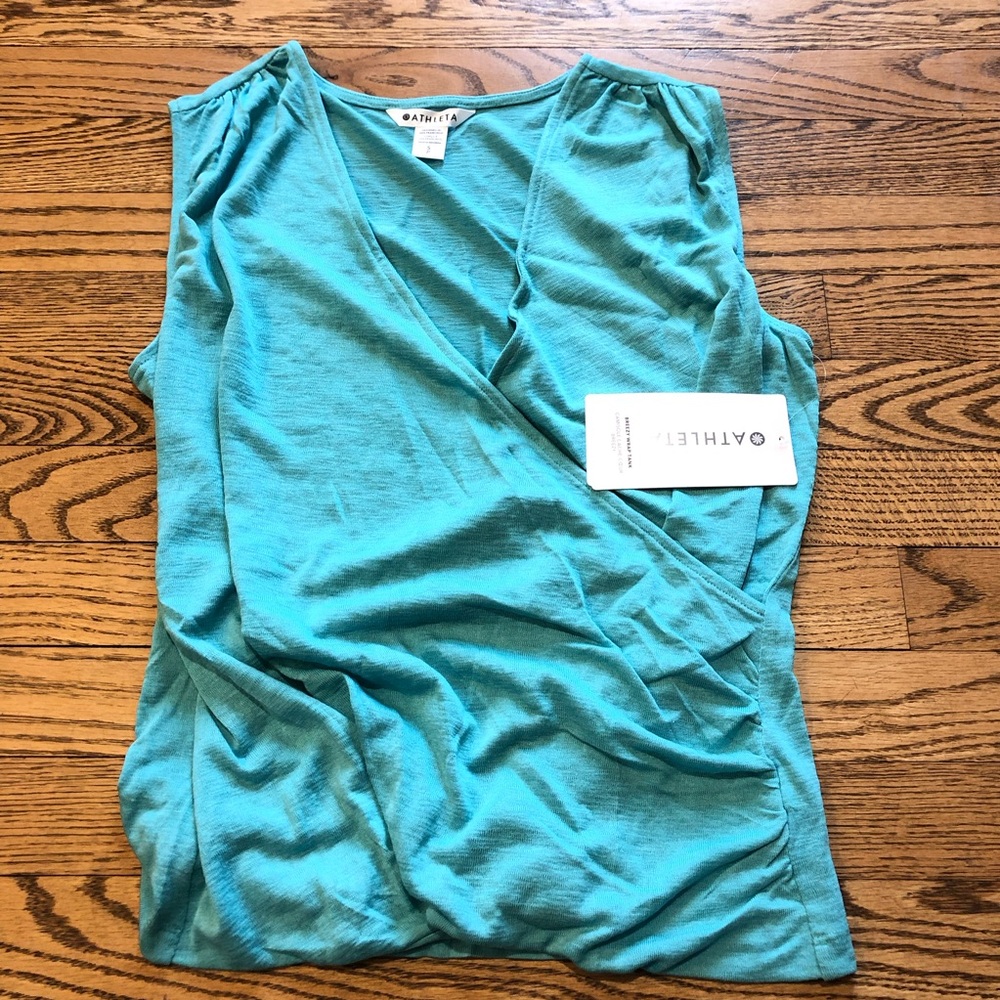 Athleta Breezy Wrap Tank Teal